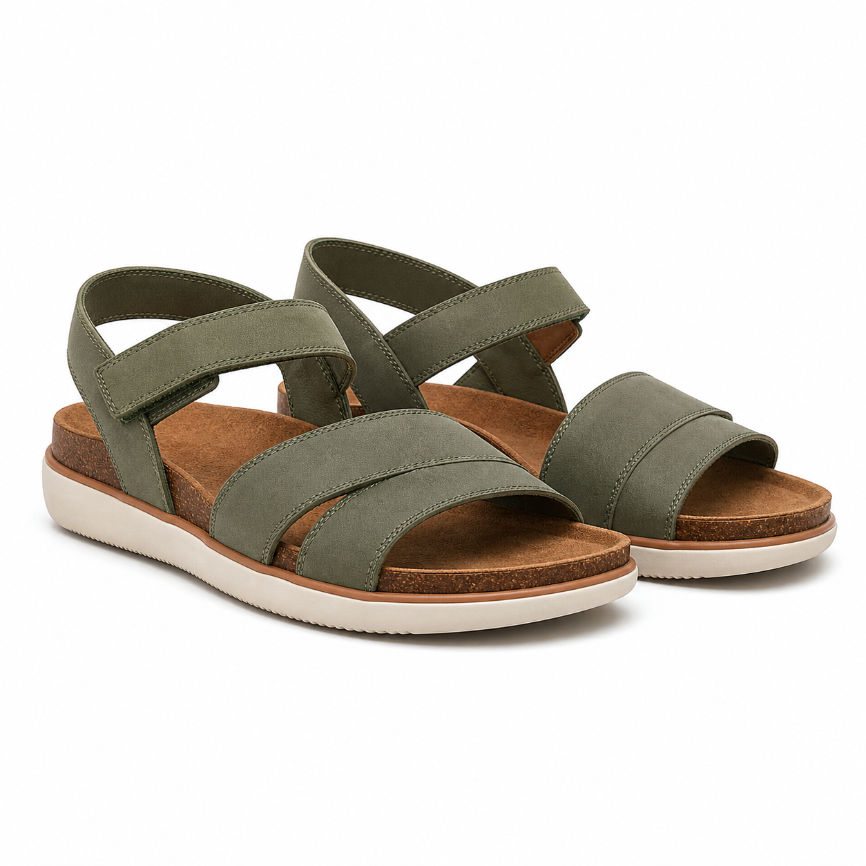 Sandale Casual Damă Skechers 163252 Olv Olive - Piele Ecologică