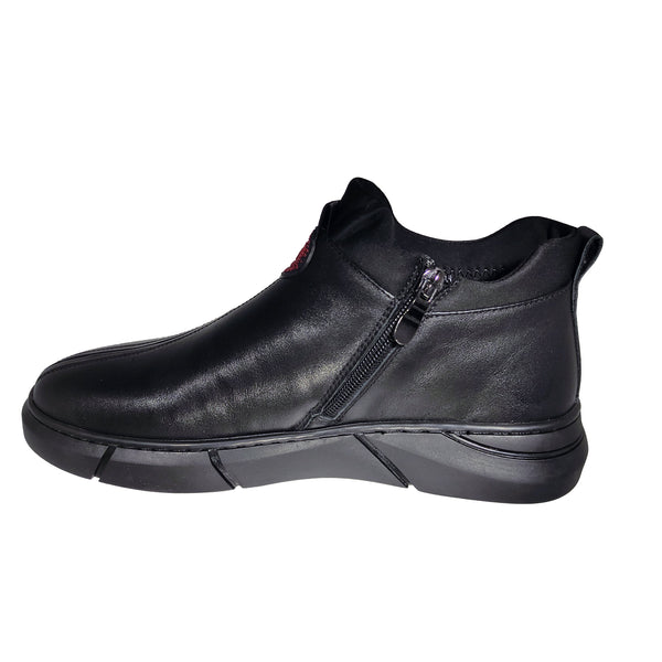 Ghete Casual Bărbați Franco Gerardo HJNH-03 Negru – Piele Naturală – vedere 3