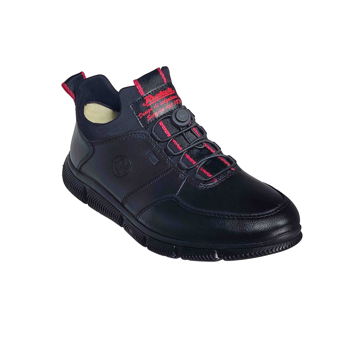 Ghete Casual Bărbați RIEKER B0493-00 Negru – Piele Naturală – vedere 1