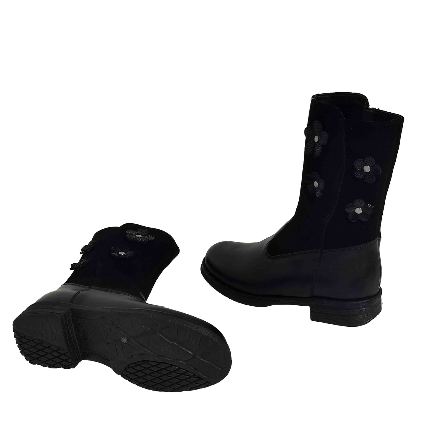 CIZME CASUAL COPII (FETE) BRAND ROMÂNESC U031L NEGRE - totalpantofi