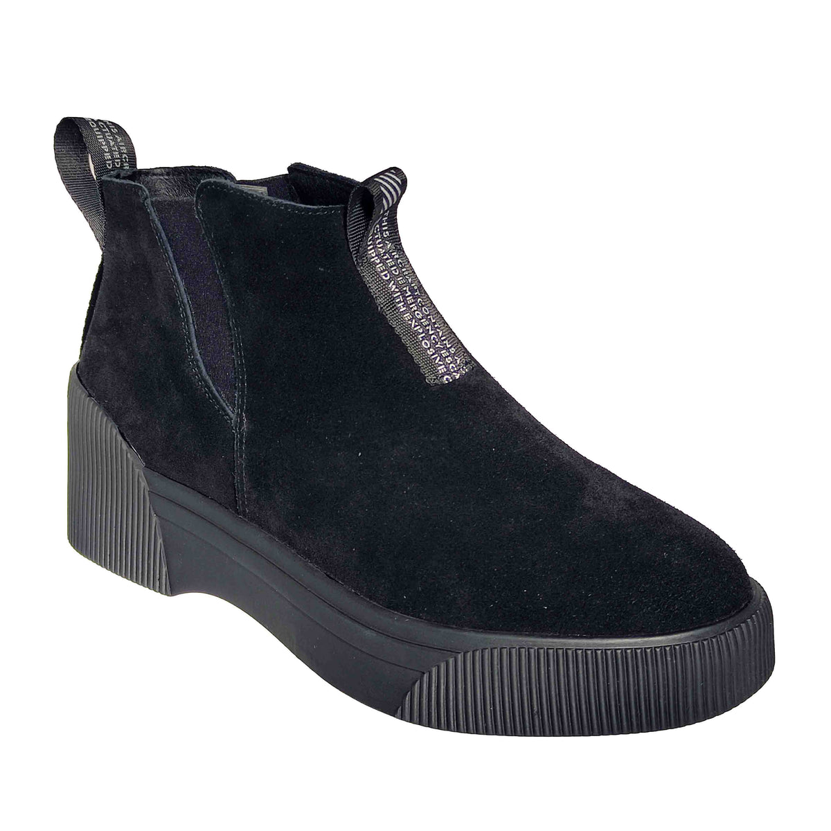 Ghete Casual Damă Feeling 906 Negru velur – Piele Întoarsă – vedere 1