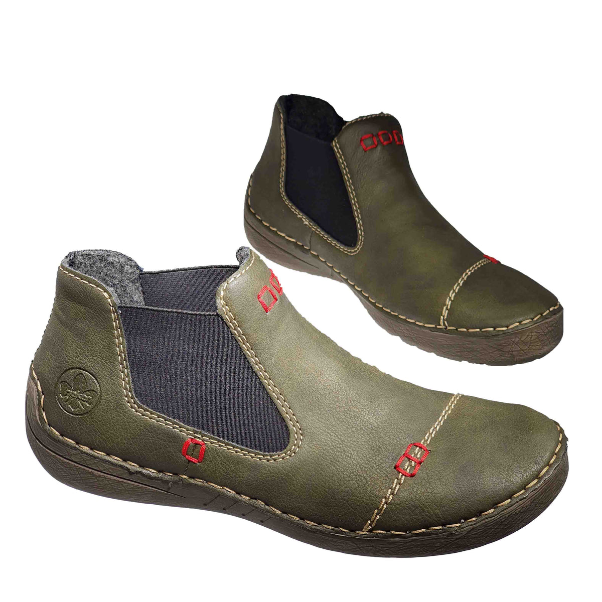 Ghete Casual Damă RIEKER 52590-53 Verde – Piele Ecologică – vedere 6