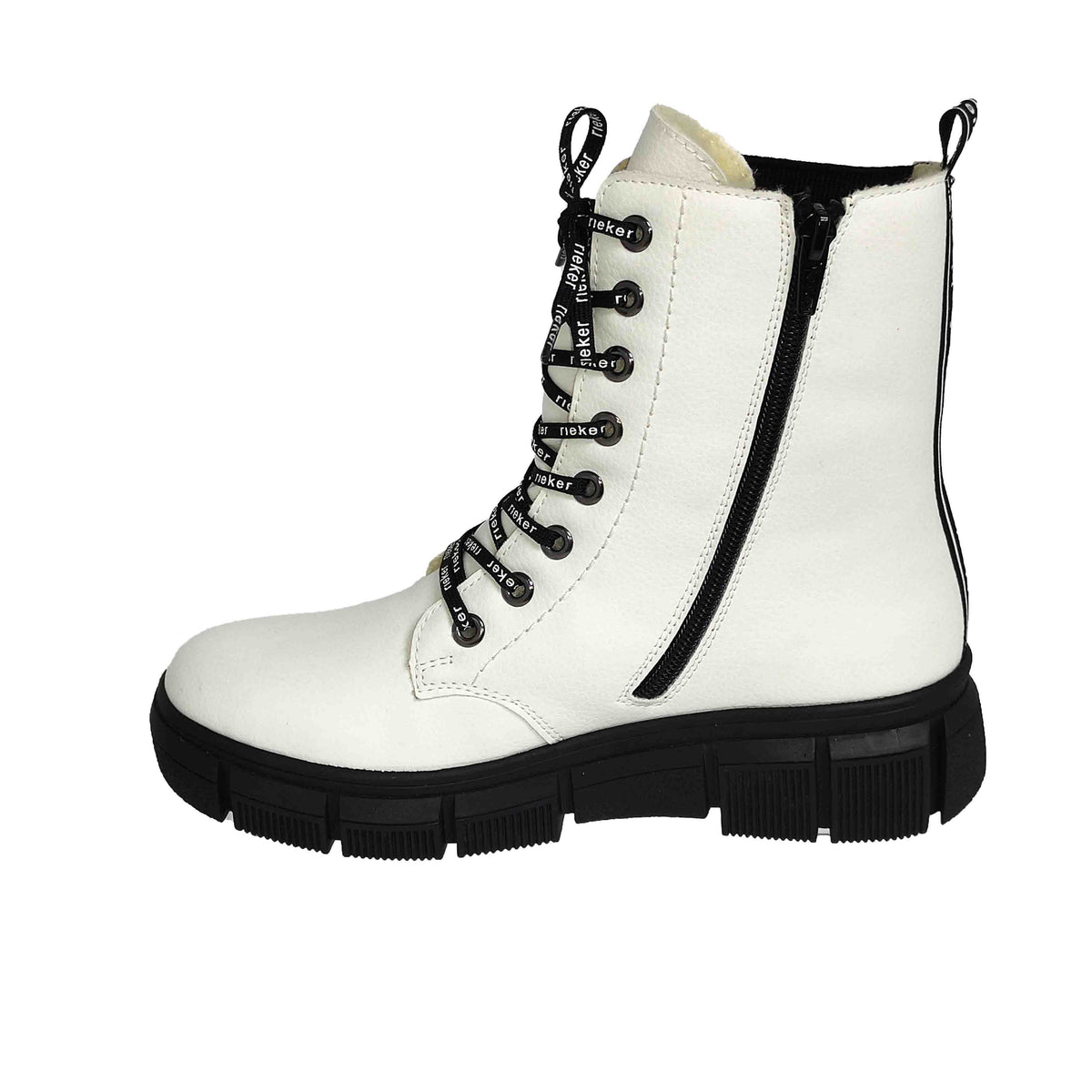 Ghete Casual Damă RIEKER RI400 Alb – Piele Ecologică – vedere 3