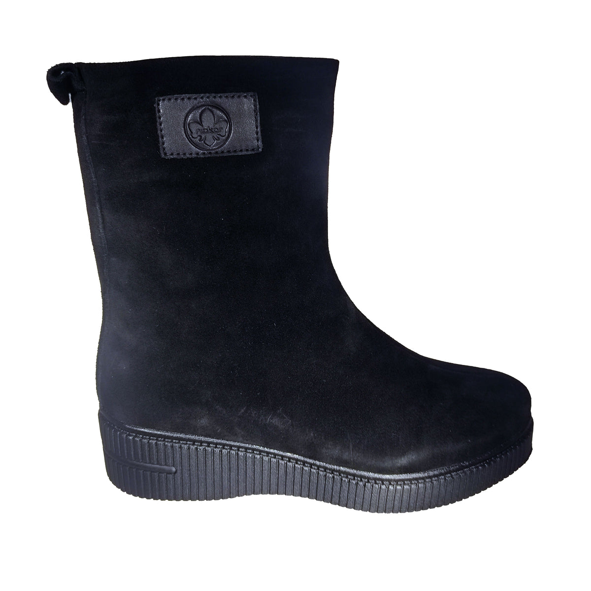 Ghete Casual Damă RIEKER 93370-00 Negru – Piele Întoarsă – vedere 8