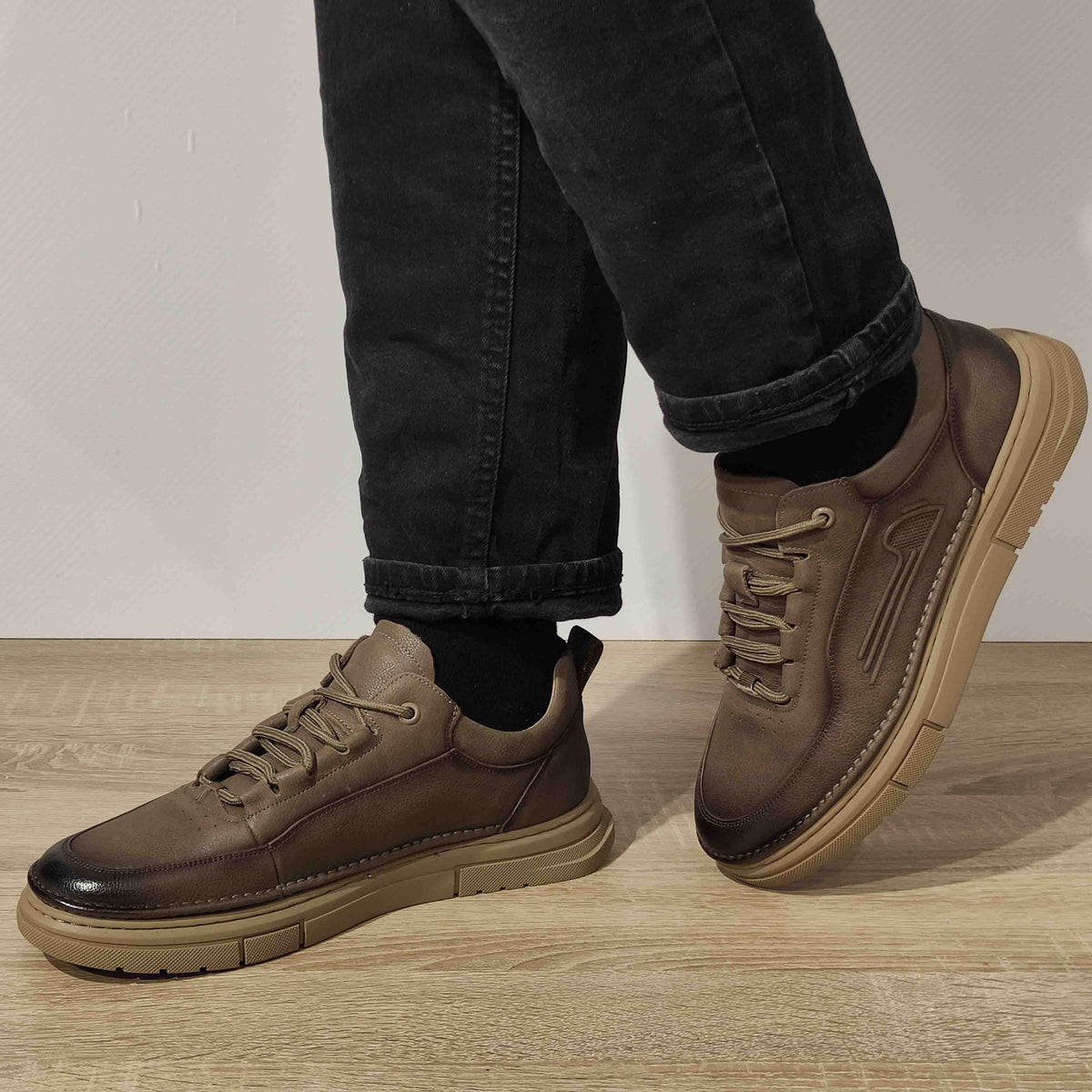 PANTOFI CASUAL BARBATI MELS WM807 KAKI - imagine 2