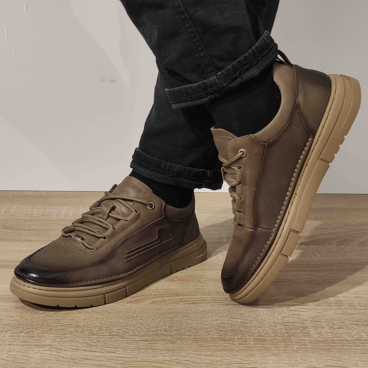 PANTOFI CASUAL BARBATI MELS WM807 KAKI - imagine 3