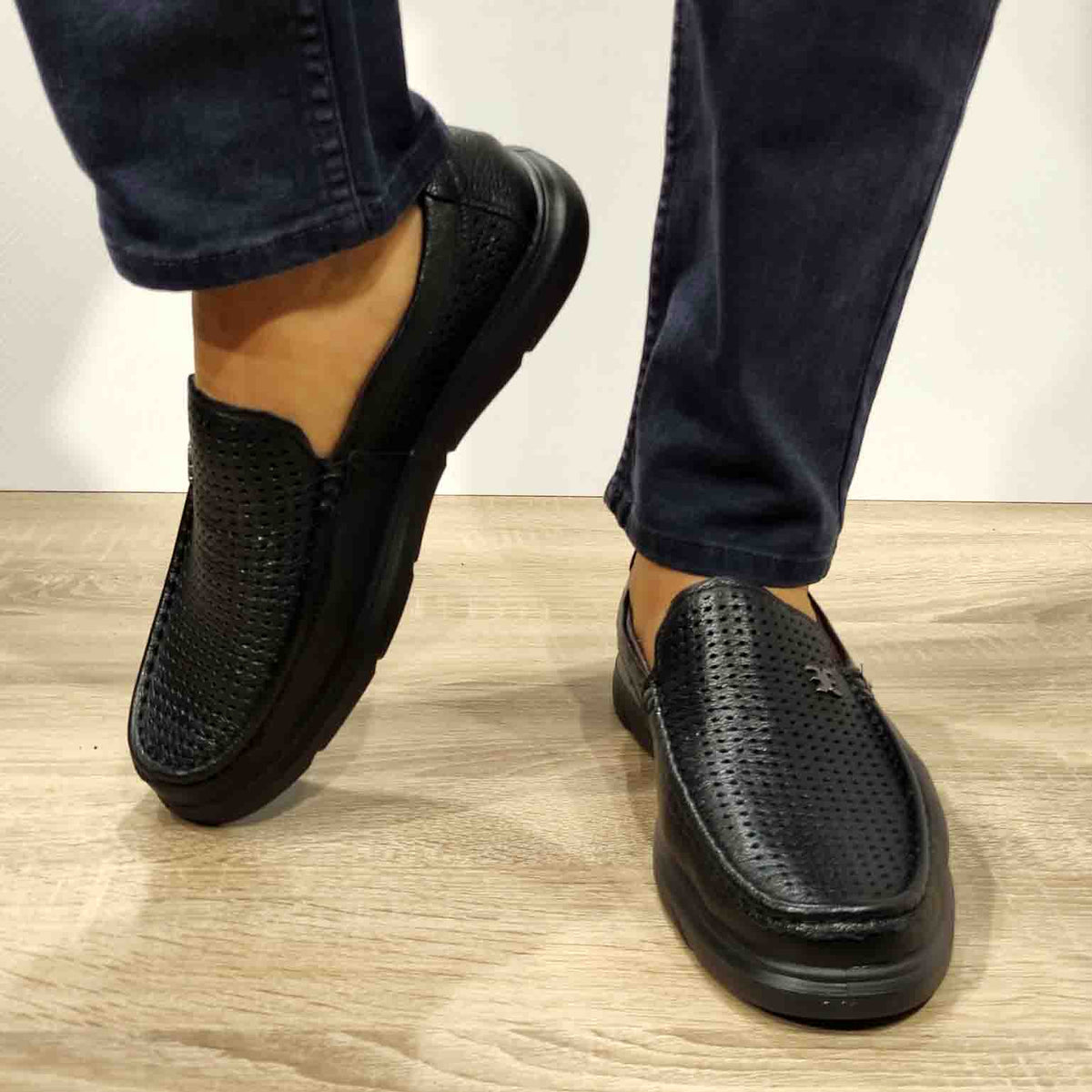 PANTOFI PERFORATI BARBATI MELS 93701 NEGRI - imagine 3