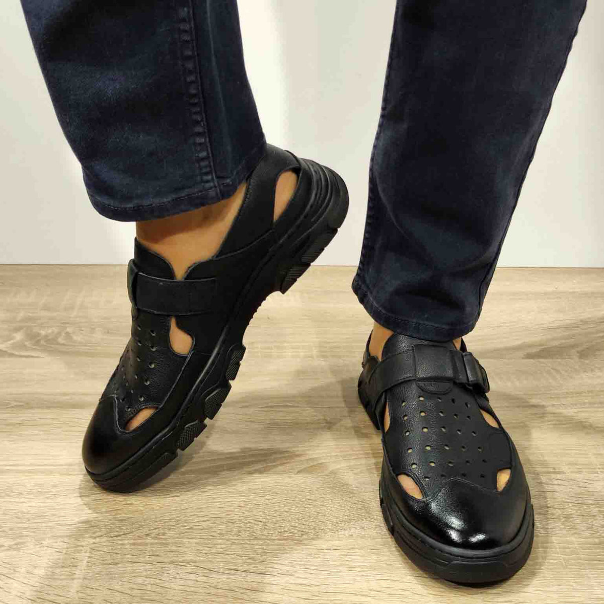 PANTOFI PERFORATI CASUAL BARBATI MELS WM816 NEGRI - imagine 4