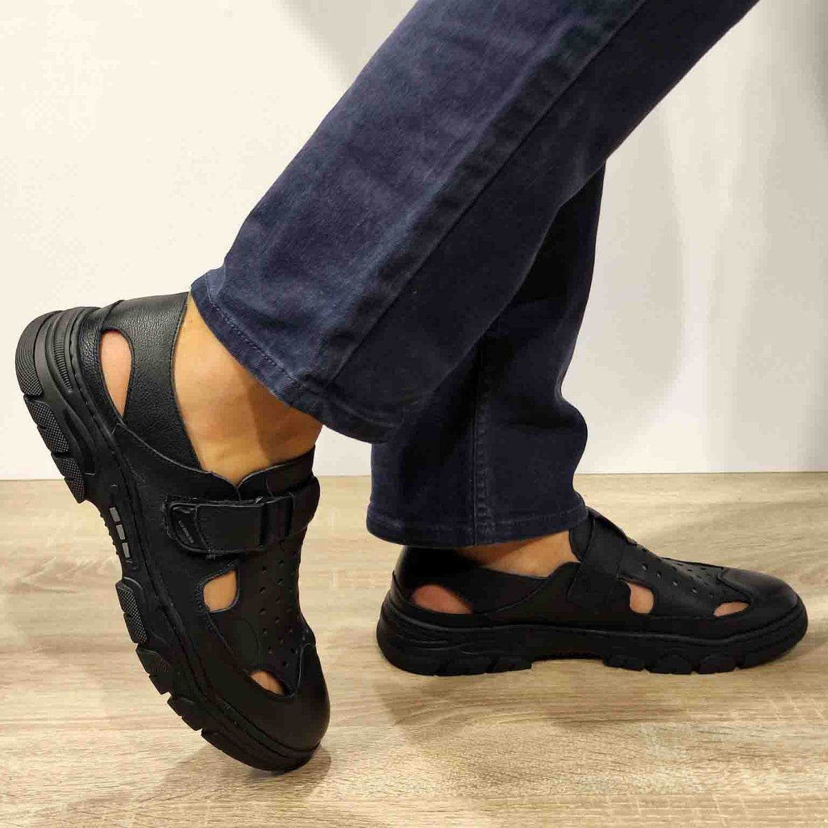 PANTOFI PERFORATI CASUAL BARBATI MELS WM816 NEGRI - imagine 5
