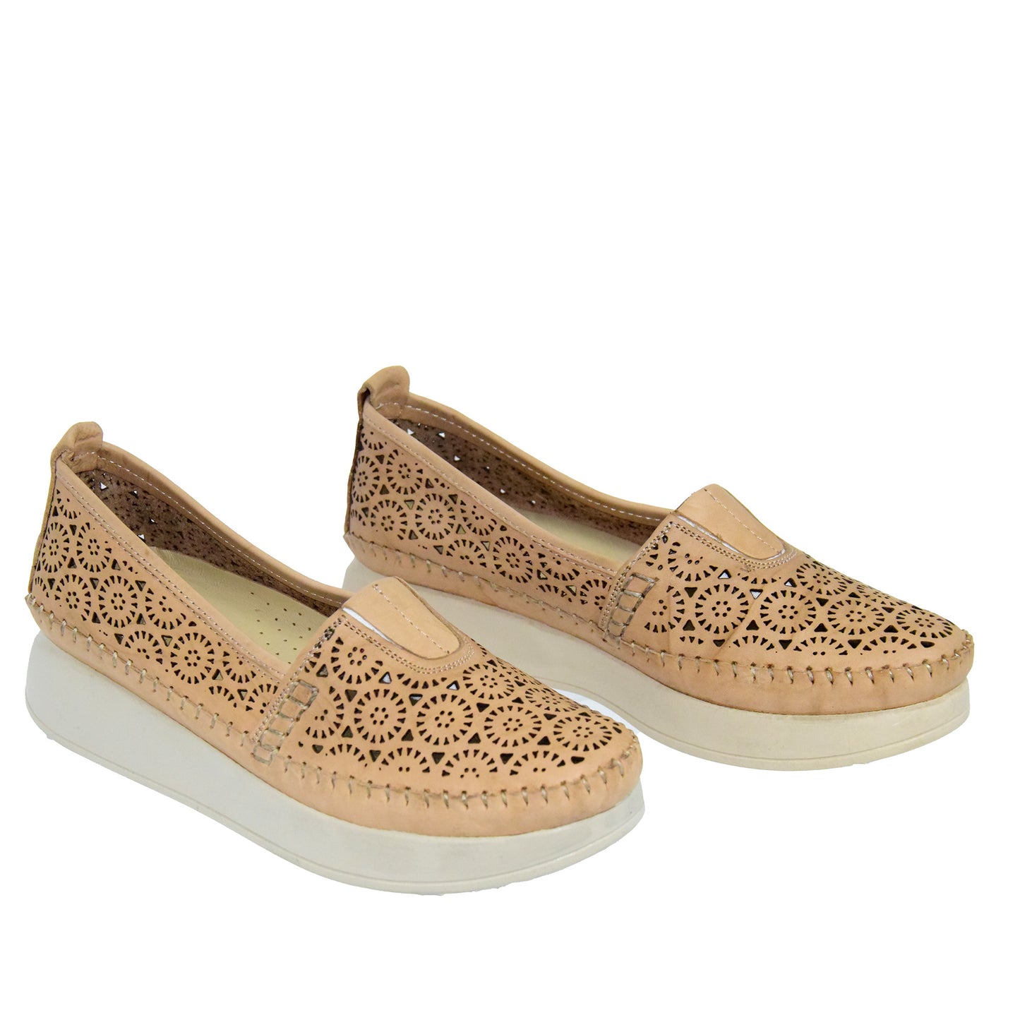PANTOFI PERFORATI CASUAL DAMA ANNA VIOTTI D43-85 BEJ