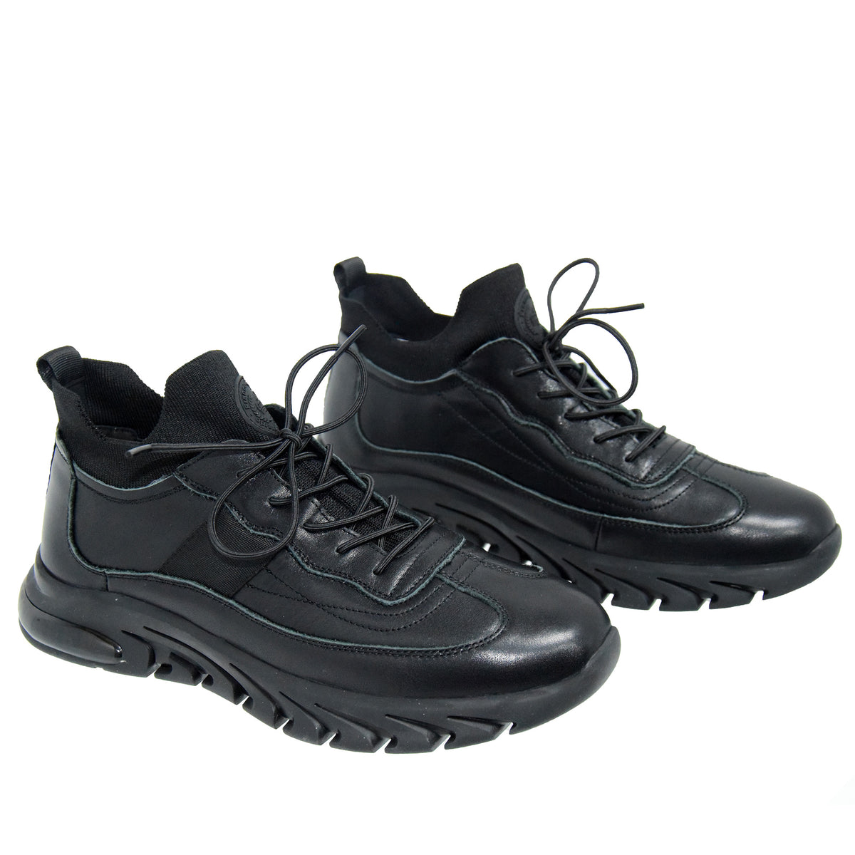 Pantofi Sport Bărbați Franco Gerardo HJY21082 Negru – Piele Naturală – vedere 4
