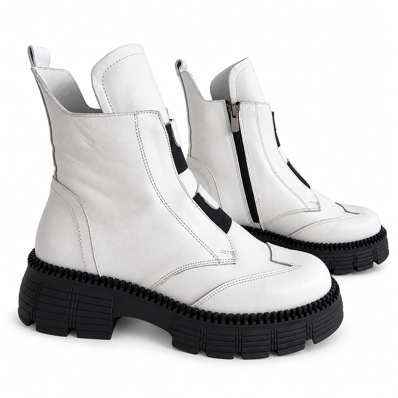 Ghete Casual Damă Dogati 005 5787 Alb-Negru