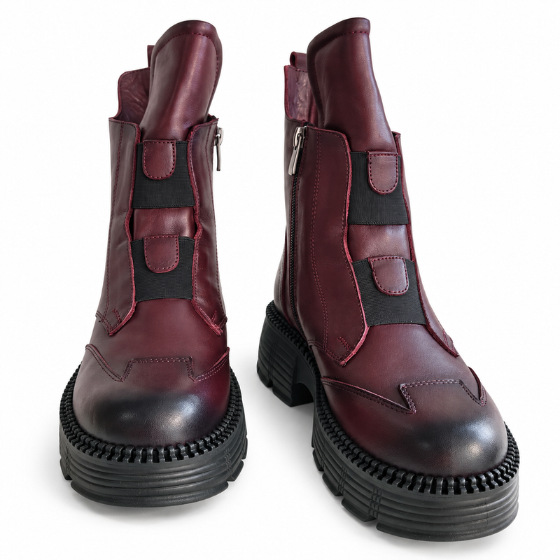 Ghete Casual Damă Dogati 005 5787 Bordo-Negru
