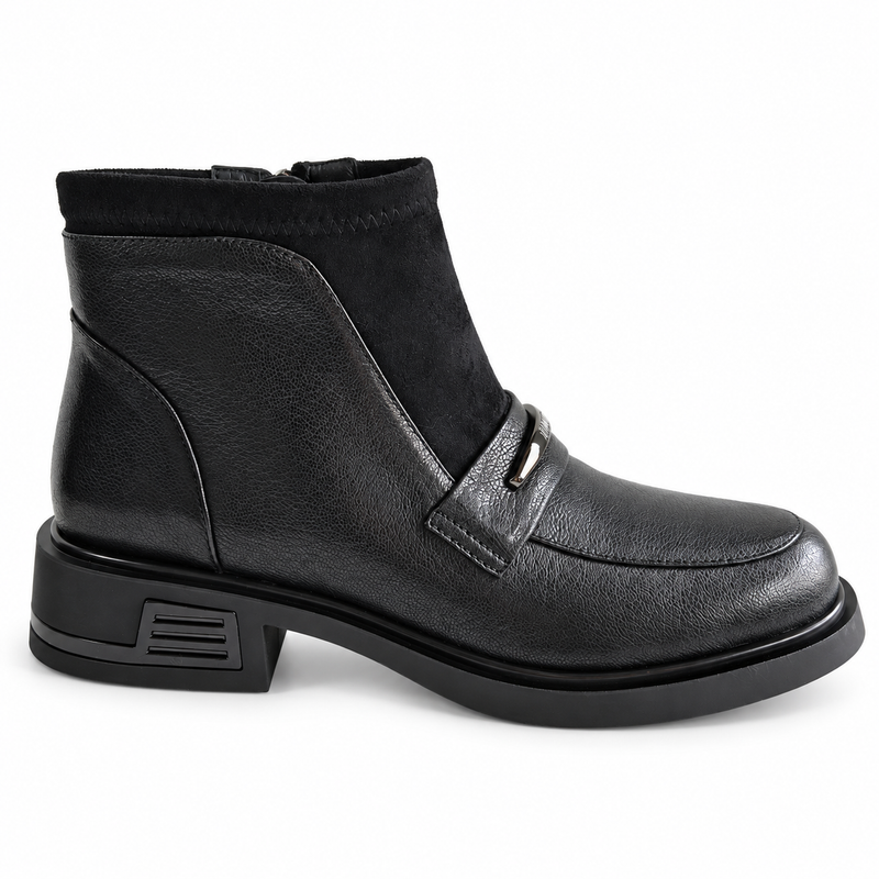 Ghete Casual Damă Feeling D252-8770 Negru – Piele Naturală