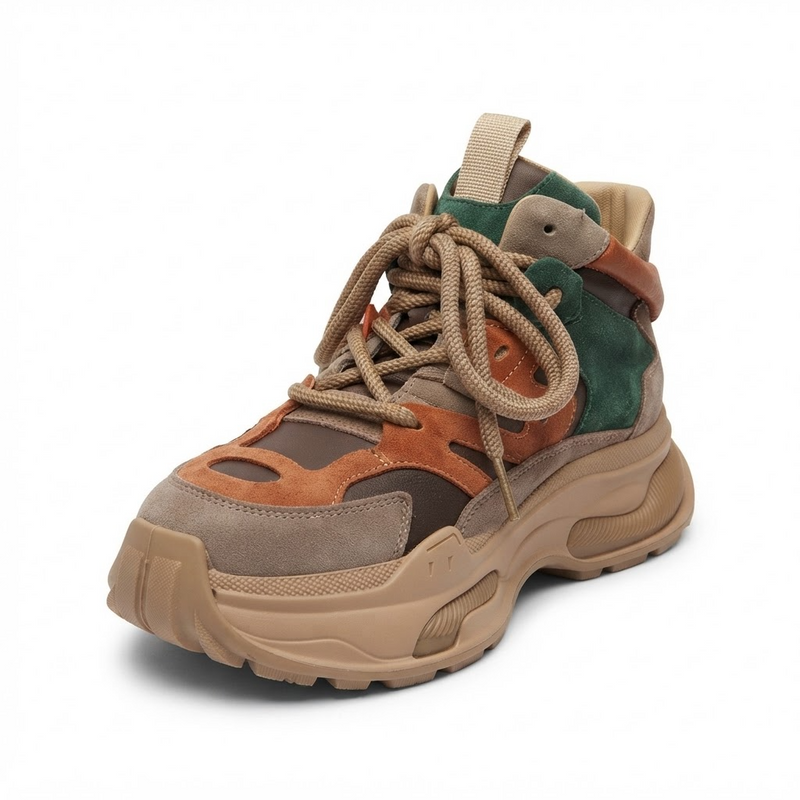Ghete Casual Damă Franco Gerardo H36839 Bej-Verde-Portocaliu