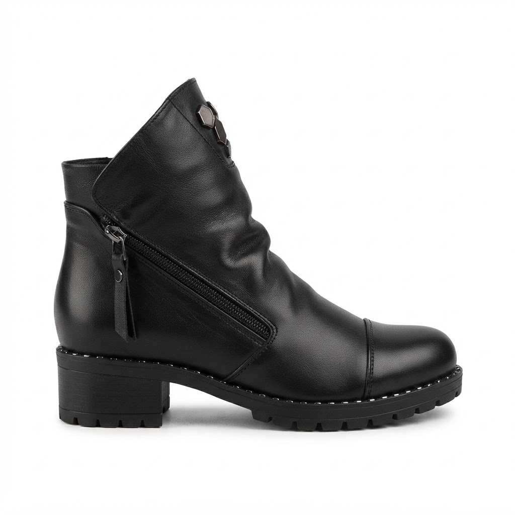 Ghete Casual Damă Dogati 103 164 Negru – Piele Naturală