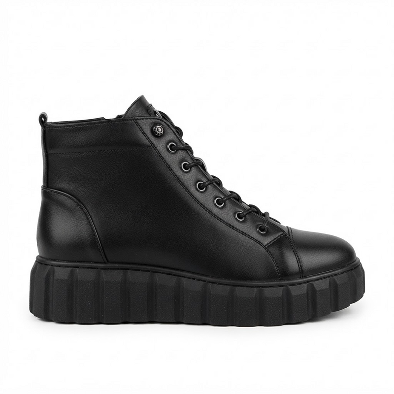 Ghete Casual Damă Bioflex 023 AE 025 Negru – Piele Naturală