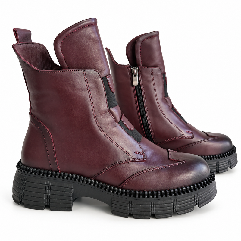 Ghete Casual Damă Dogati 005 5787 Bordo-Negru – vedere 1