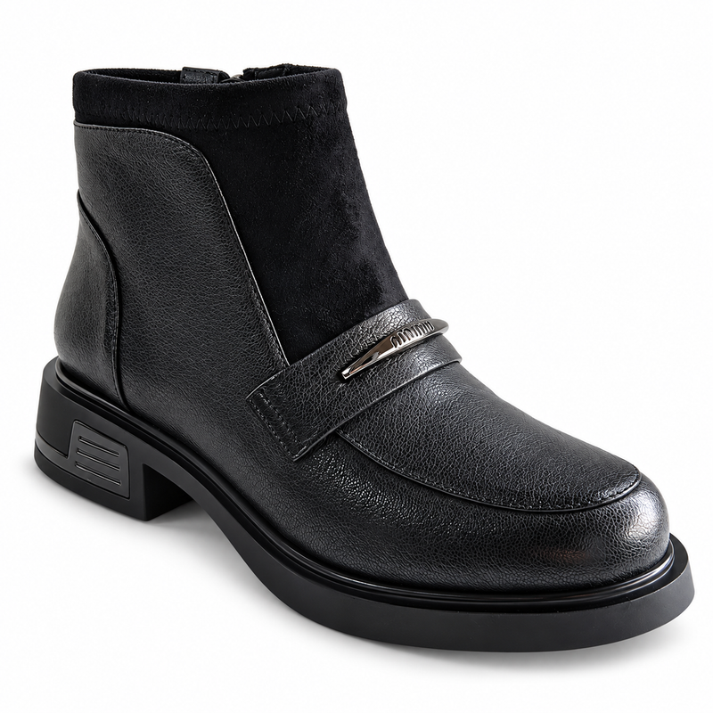 Ghete Casual Damă Feeling D252-8770 Negru – Piele Naturală – vedere 1
