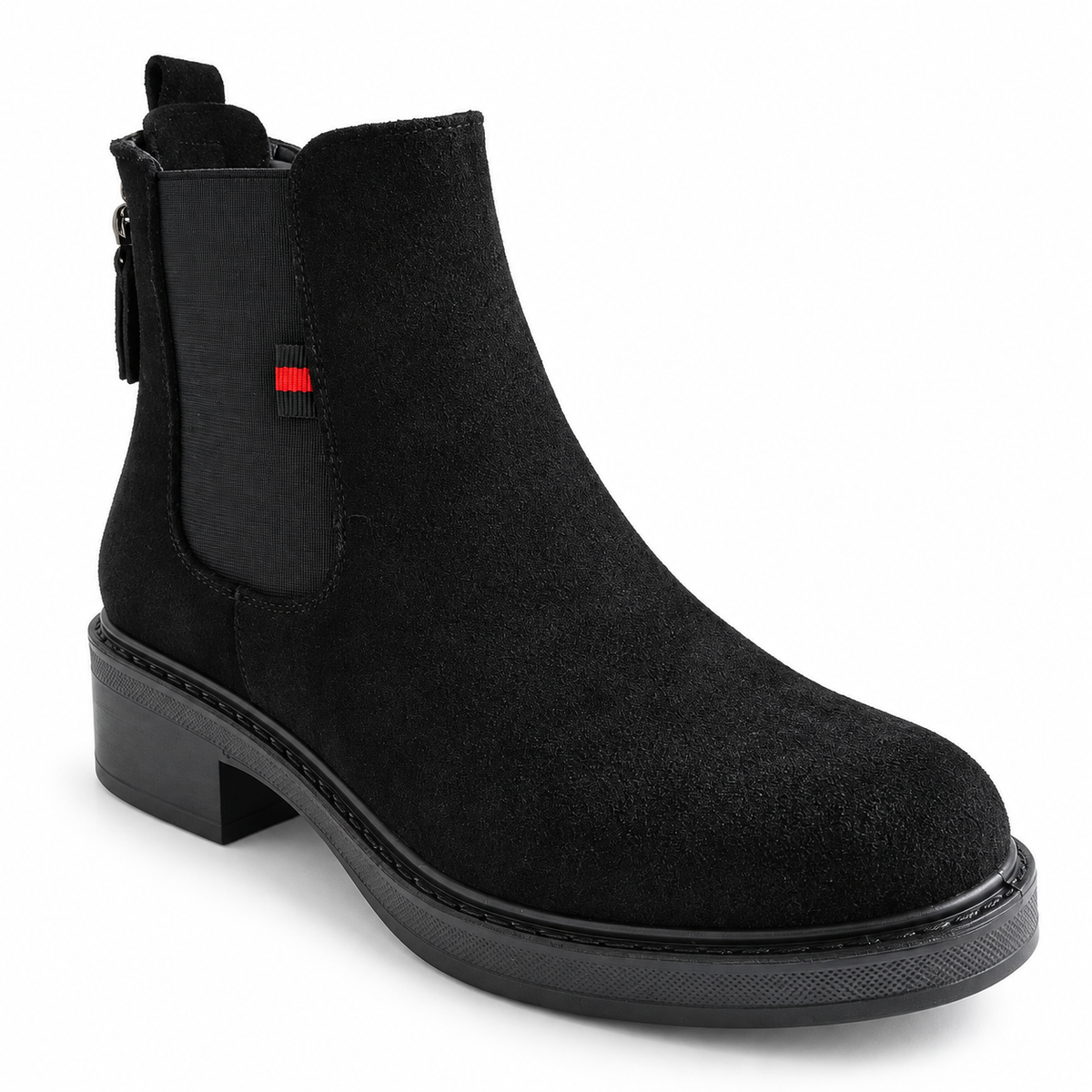 Ghete Casual Damă Pass 1M550006A Negru – Piele Naturală Întoarsă – vedere 1