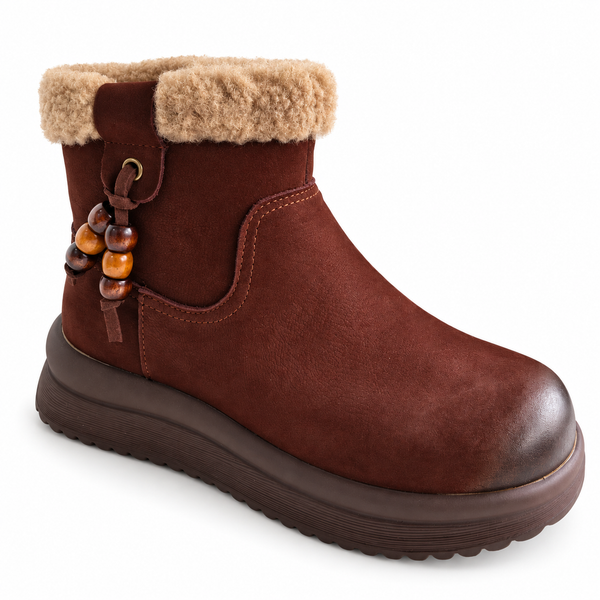 Ghete Casual Damă Feeling 15201 Maro – Piele Naturală – vedere 1