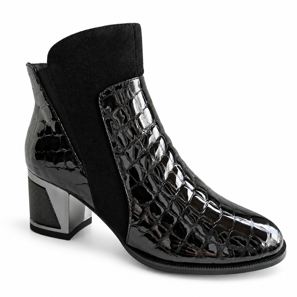 Ghete Elegante Damă Epica 8313-4-735 01-O Negre Croco – vedere 1