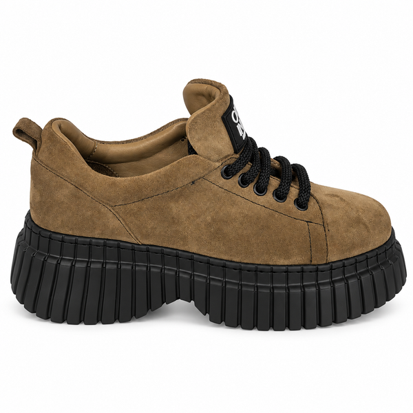 Pantofi Casual Damă Dogati 018 70940 Tutun Velur – vedere 1
