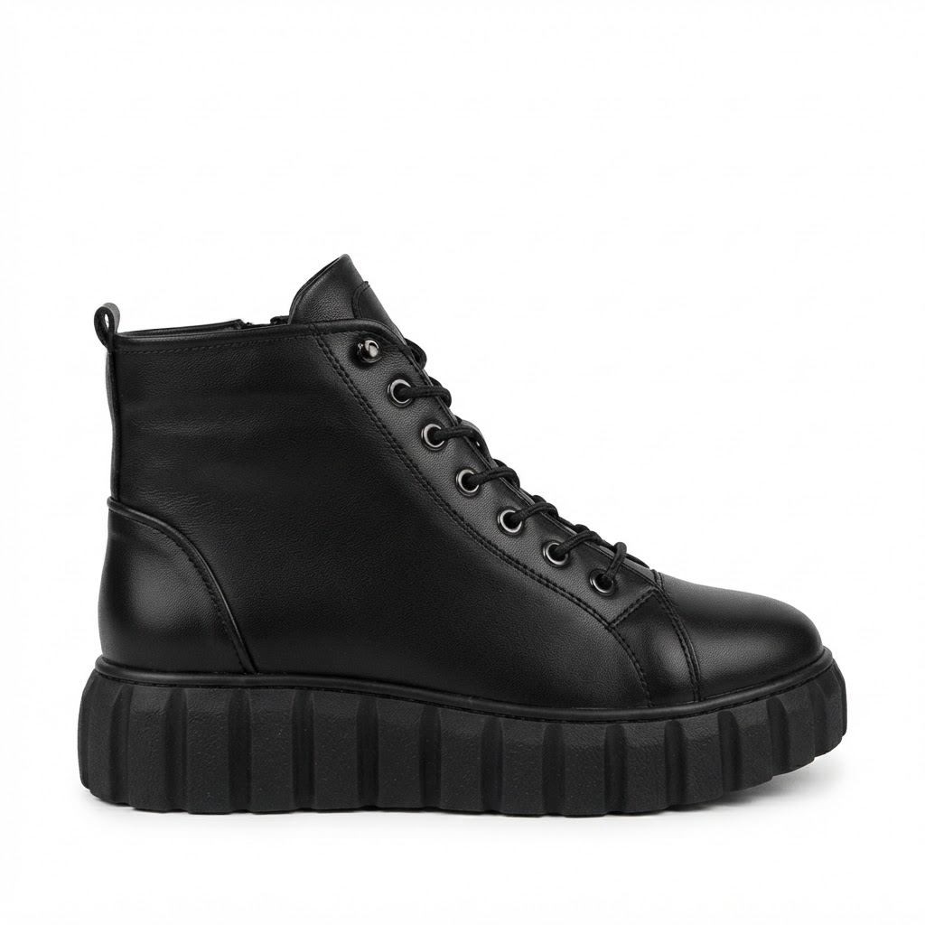 Ghete Casual Damă Bioflex 023 AE 025 Negru – Piele Naturală – vedere 1