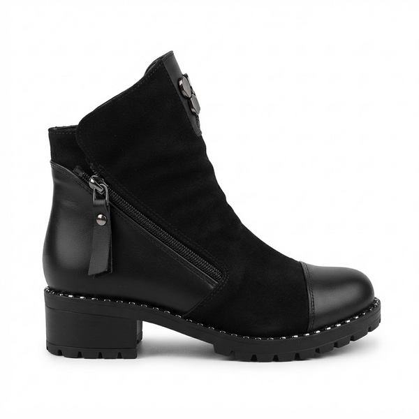 Ghete Casual Damă Dogati 103 164 Negru Piele Întoarsă – Piele Naturală – vedere 1