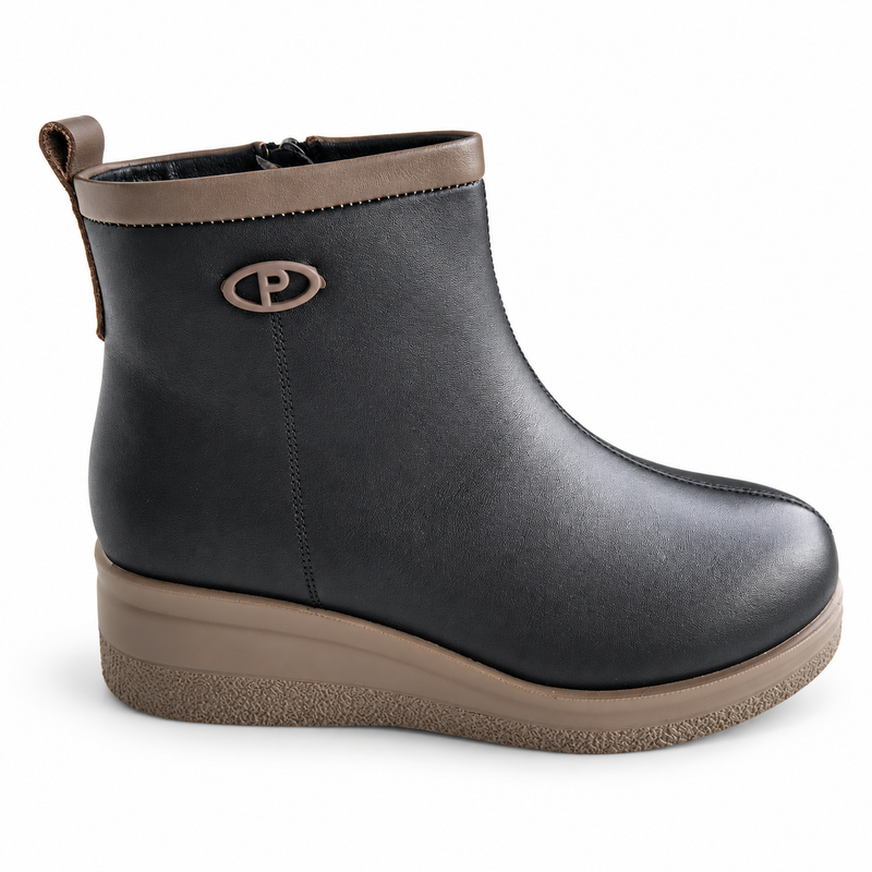 Ghete Casual Damă Pass 970010A 01-N Negru cu Accente Grej – vedere 1