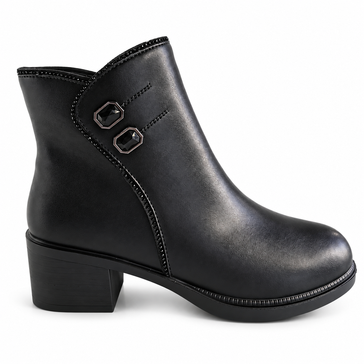 Ghete Casual Damă Formazione E0210-1 Negru – vedere 1