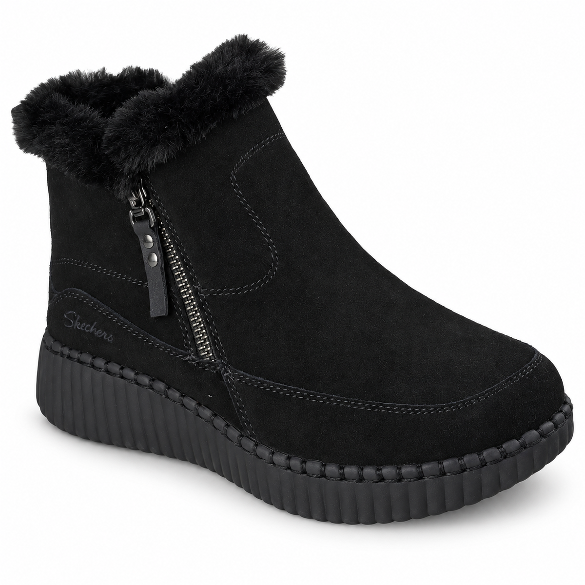 Ghete Casual Damă Skechers 168108 Negru – Piele Ecologică - vedere 2/5