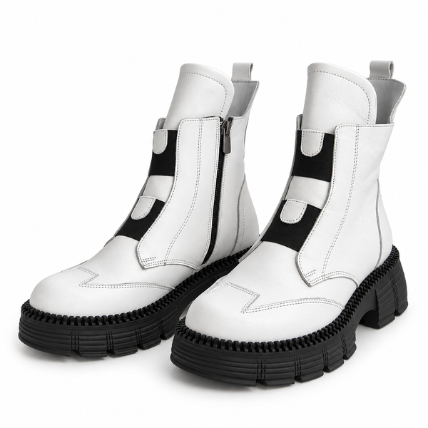 Ghete Casual Damă Dogati 005 5787 Alb-Negru – vedere 2