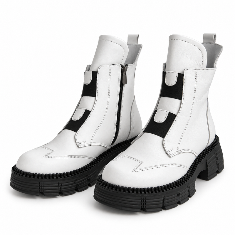 Ghete Casual Damă Dogati 005 5787 Alb-Negru – vedere 2