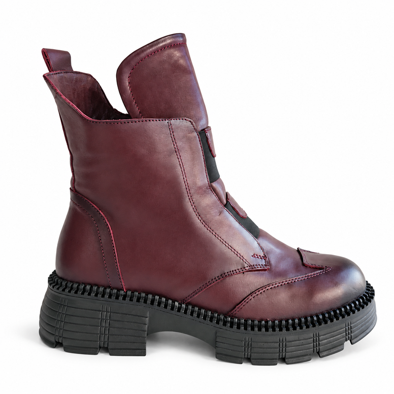 Ghete Casual Damă Dogati 005 5787 Bordo-Negru – vedere 2
