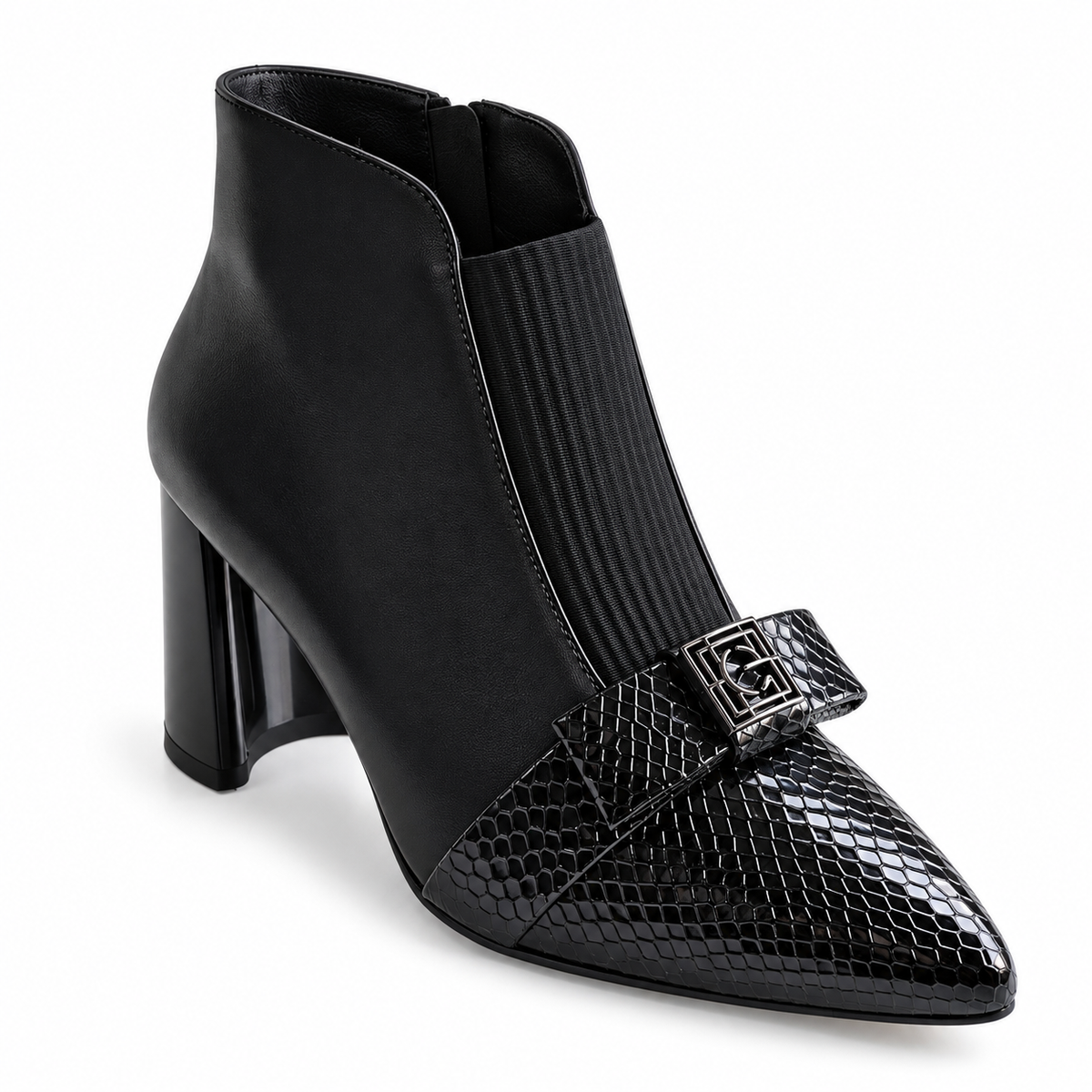 Ghete Elegante Damă Epica 3994-65B-Y008 Negru Croco – Piele Naturală – vedere 2