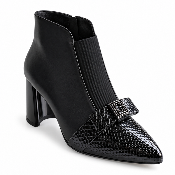 Ghete Elegante Damă Epica 3994-65B-Y008 Negru Croco – Piele Naturală – vedere 2
