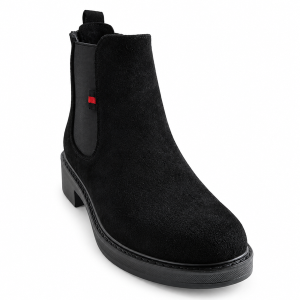 Ghete Casual Damă Pass 1M550006A Negru – Piele Naturală Întoarsă – vedere 2