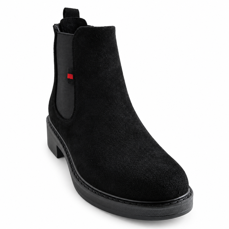 Ghete Casual Damă Pass 1M550006A Negru – Piele Naturală Întoarsă – vedere 2