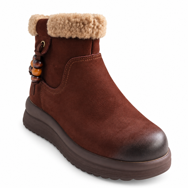Ghete Casual Damă Feeling 15201 Maro – Piele Naturală – vedere 2