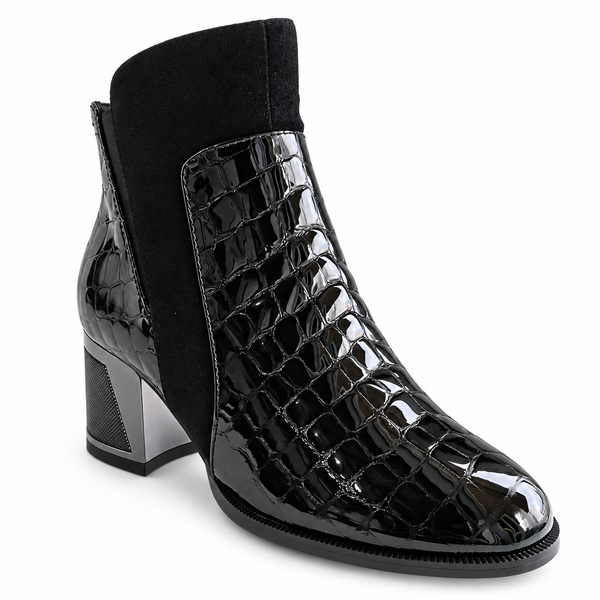 Ghete Elegante Damă Epica 8313-4-735 01-O Negre Croco – vedere 2