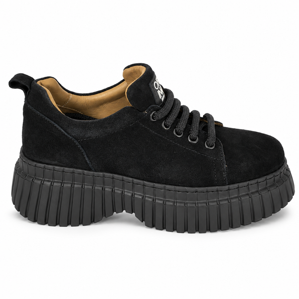 Pantofi Casual Damă Dogati 018 70940 Negru Velur – vedere 2