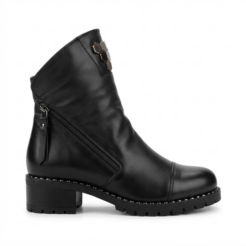 Ghete Casual Damă Dogati 103 164 Negru – Piele Naturală – vedere 2