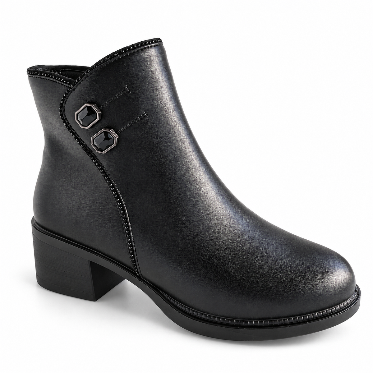Ghete Casual Damă Formazione E0210-1 Negru – vedere 2