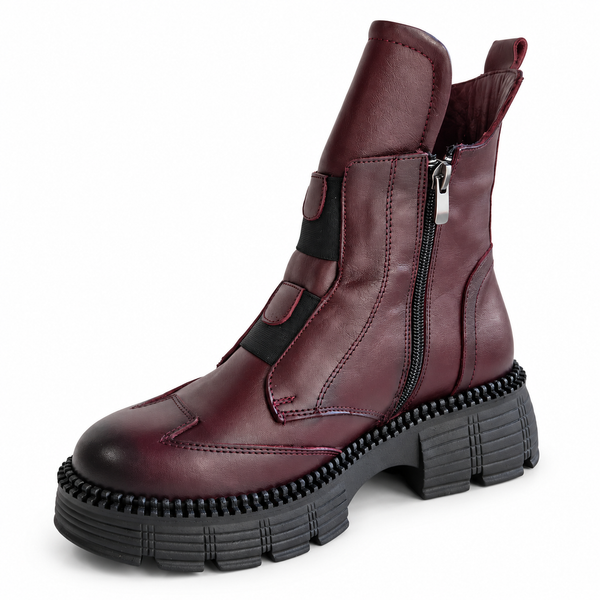 Ghete Casual Damă Dogati 005 5787 Bordo-Negru – vedere 3