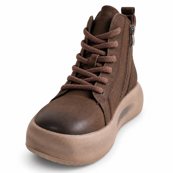 Ghete Casual Damă Feeling 86683 Maro – Piele Naturală – vedere 3