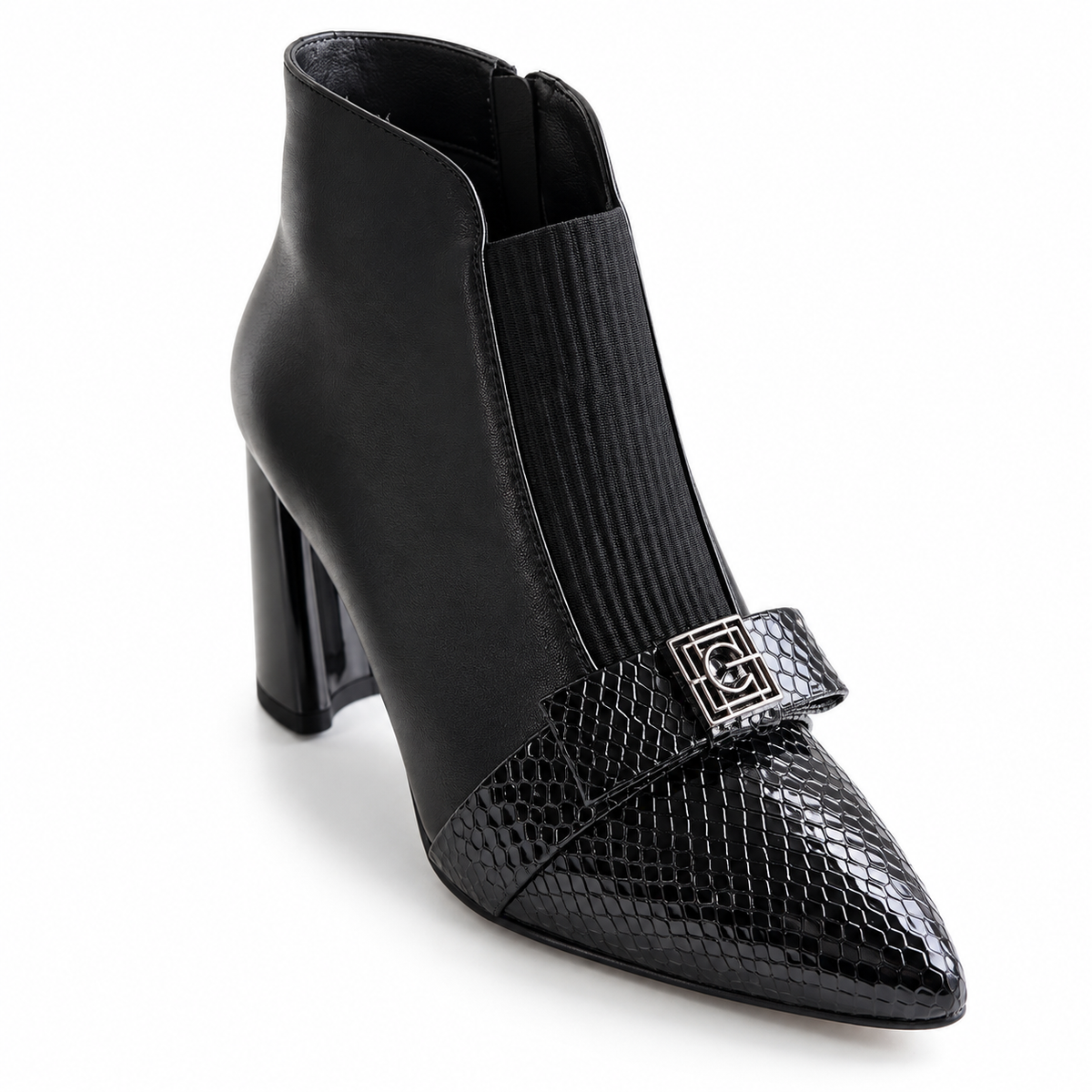 Ghete Elegante Damă Epica 3994-65B-Y008 Negru Croco – Piele Naturală – vedere 3