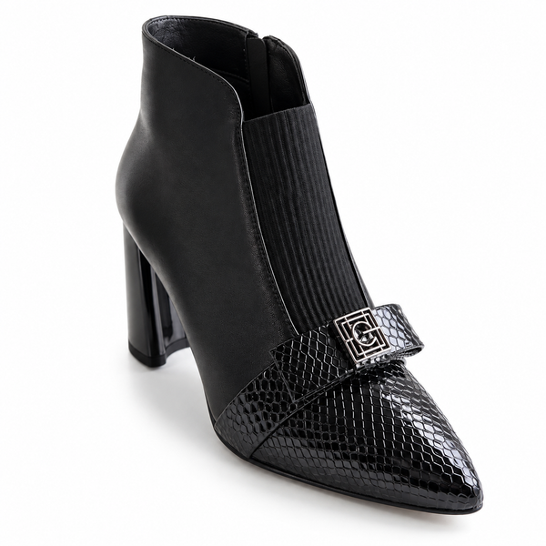 Ghete Elegante Damă Epica 3994-65B-Y008 Negru Croco – Piele Naturală – vedere 3