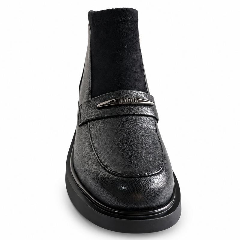 Ghete Casual Damă Feeling D252-8770 Negru – Piele Naturală – vedere 3