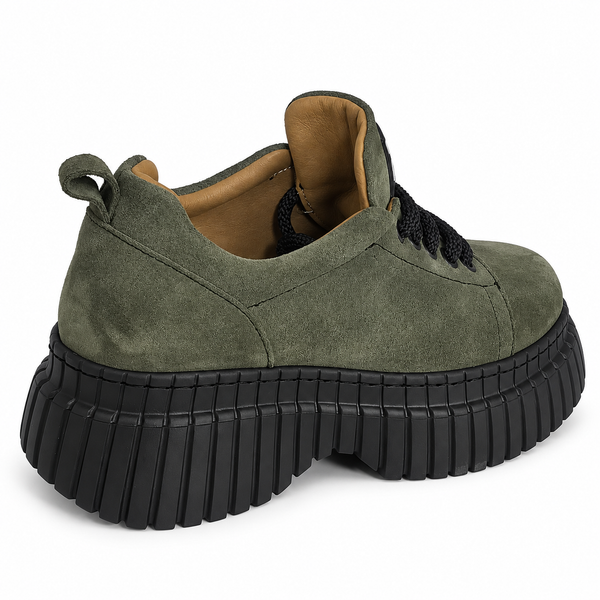 Pantofi Casual Damă Dogati 018 70940 Kaki Velur – vedere 3